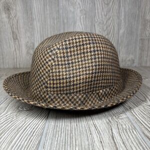 COUNTRY GENTLEMAN FULLY LINED WOOL PLAID FEDORA STYLE HAT Large Dad Fashion